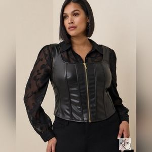 Torrid faux leather corset vest sz 1 14 16